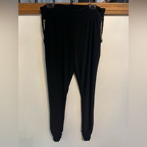 Stretchy loose summer pants with pockets,size L